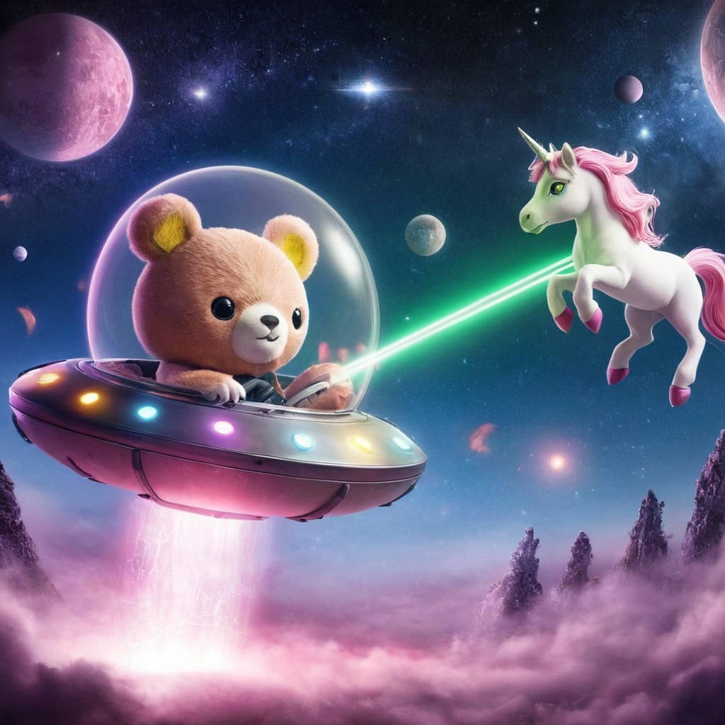 bears, clouds, cute, stars, unicorns, myaiart