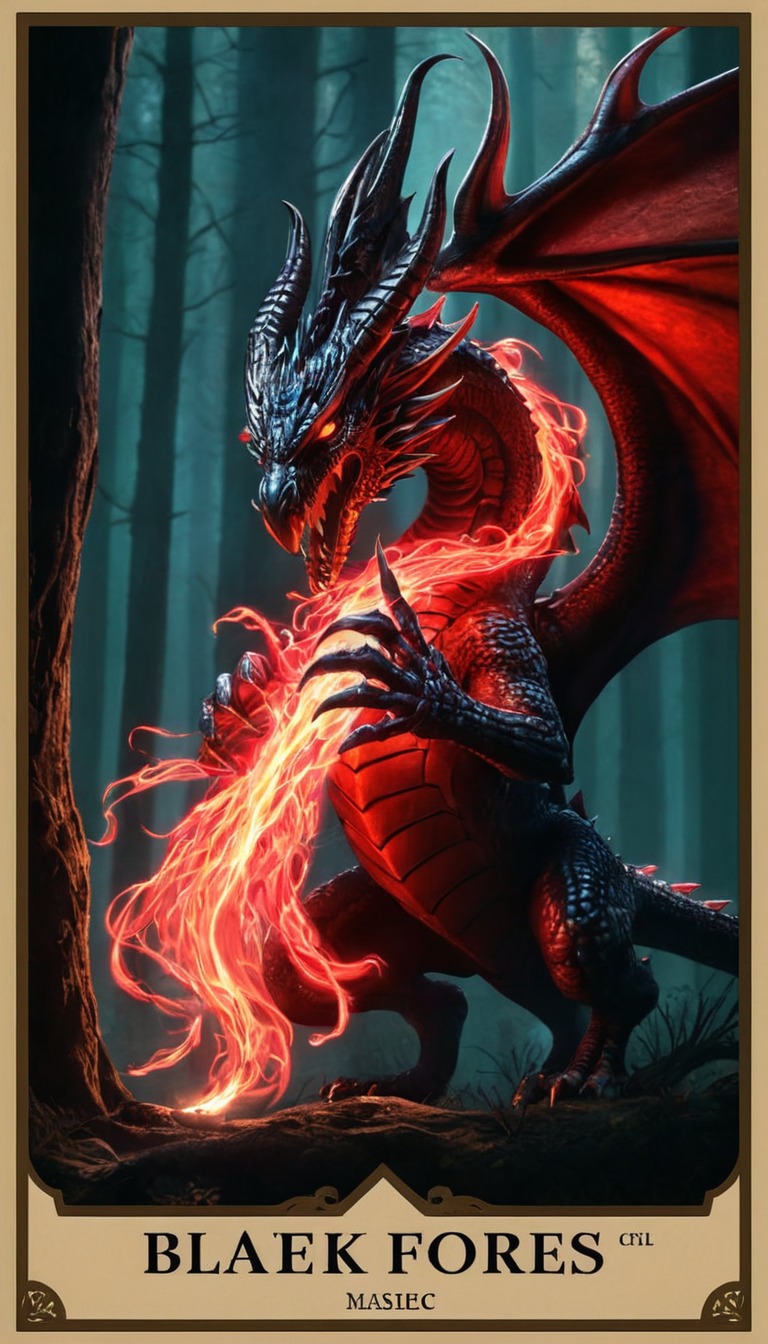 magic, fantasyart, dragon, black, card, cardgame, collect, collectible, collection, dark, eth, forest, laboratory, nft, opensea, cardillustration, ethereum, cardgameillustration, cardiophile, cardiophilia