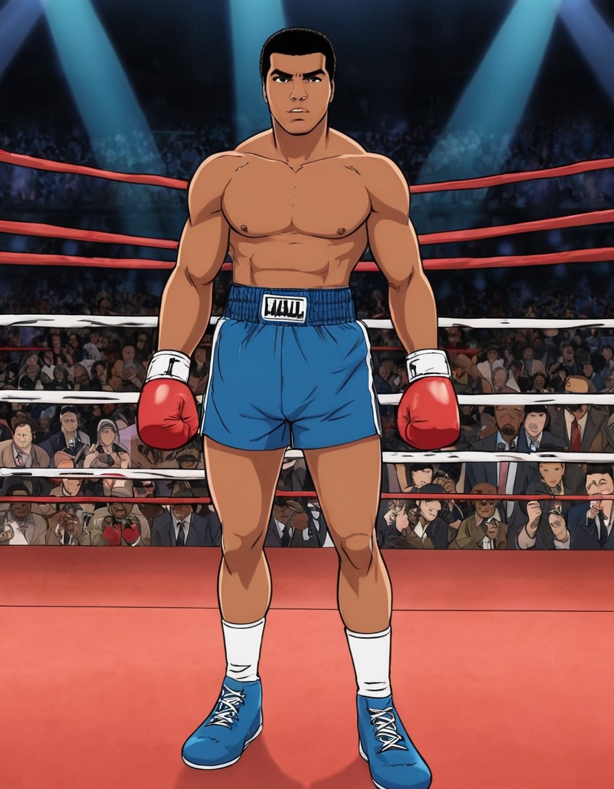 muhammad ali, boxing, confidence, sports, legend, anime