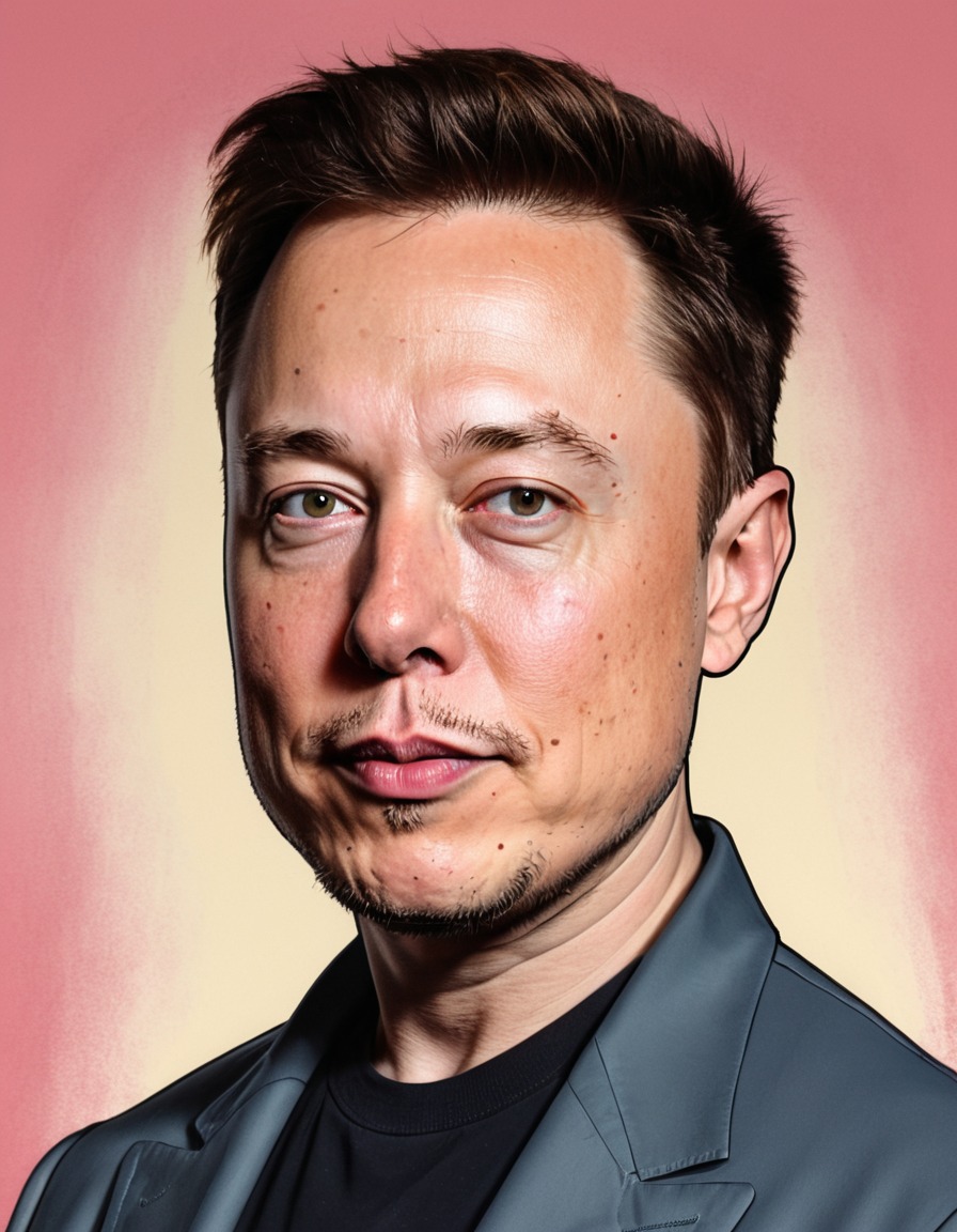 elon musk, painting, humor, portrait, art, celebrity, satire