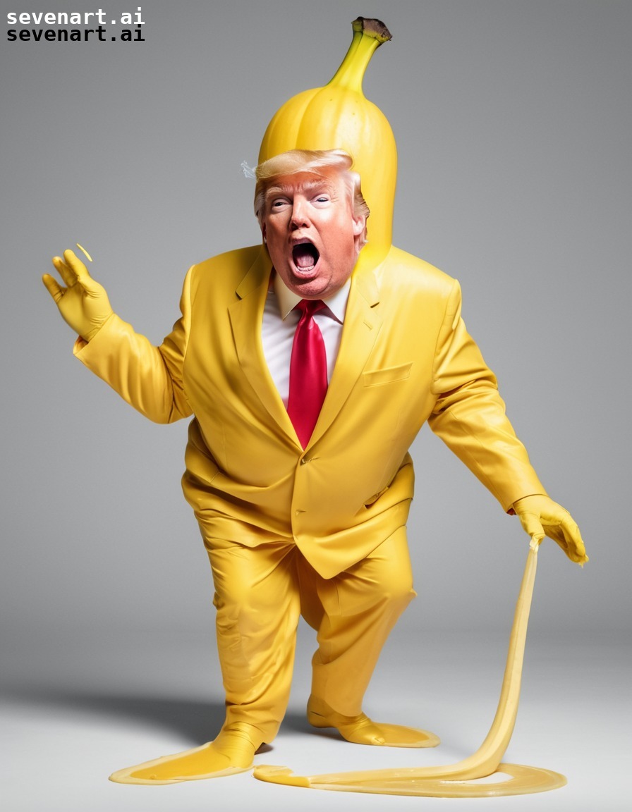 donald trump, banana suit, slipping, peel, surprise, trump, donaldtrump