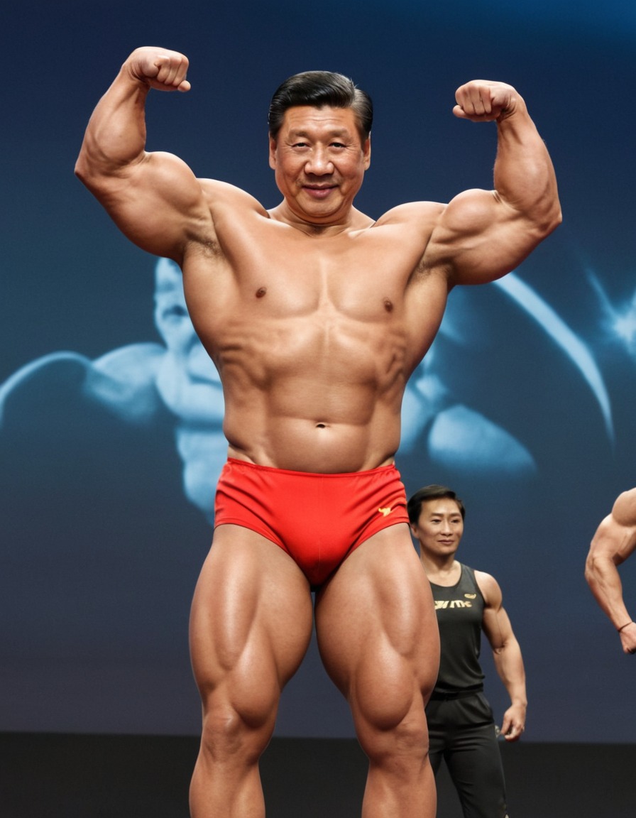 xi jinping, china, bodybuilding, muscles, strong, power