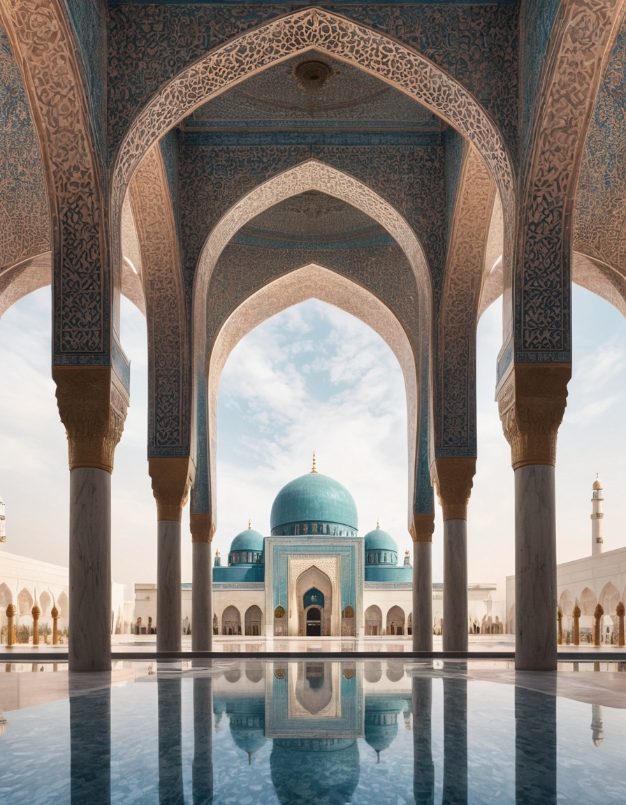 architecture, mosque, geometric, symmetrical, design