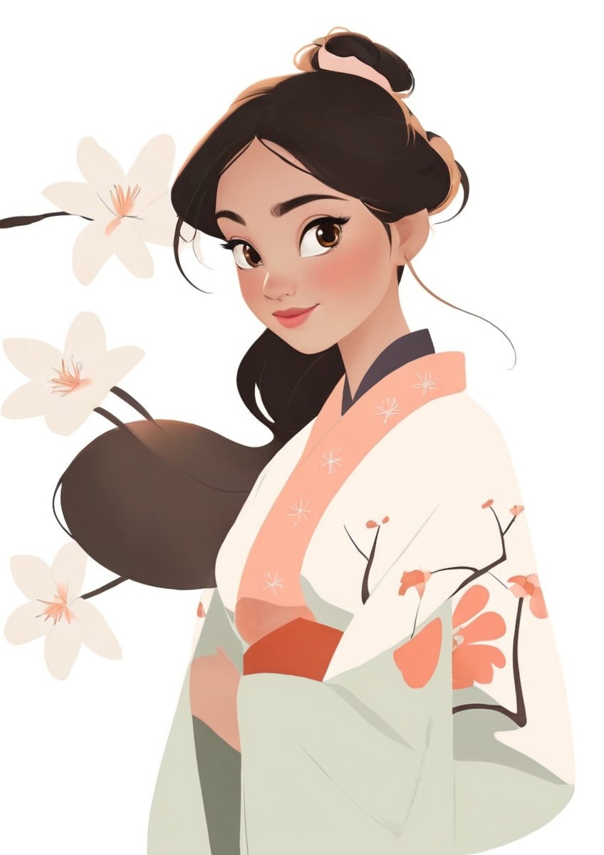 characterdesign, digitalpainting, procreate, warrior, kimono