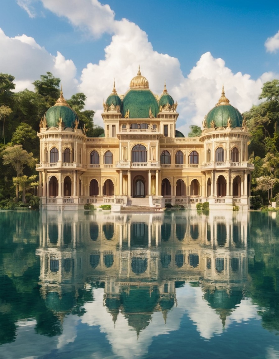 nature, reflection, palace, lake, scenery, tranquility