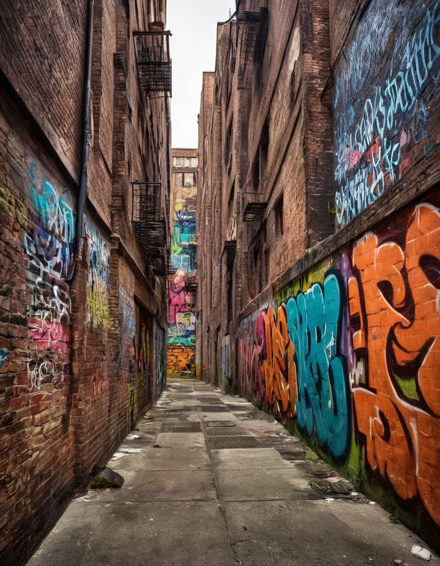 graffiti, typography, urban art, alleyway