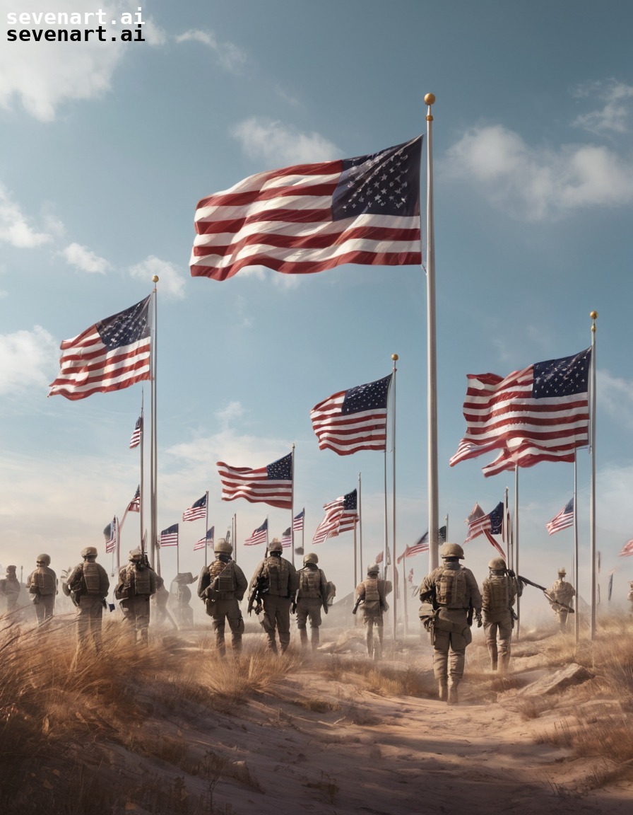 memorial, honoring, soldiers, flags, patriotism, army