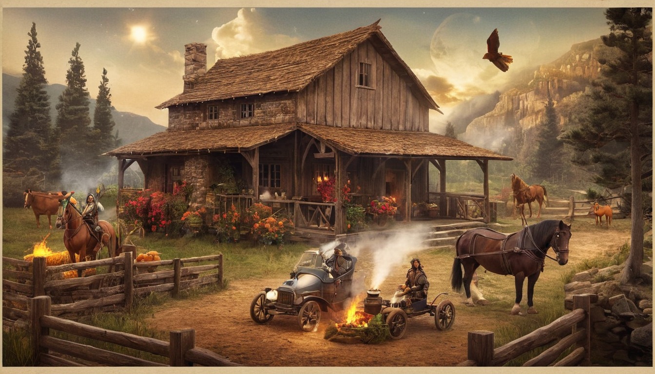 cowboy, western, digitalart, vintage, ranch