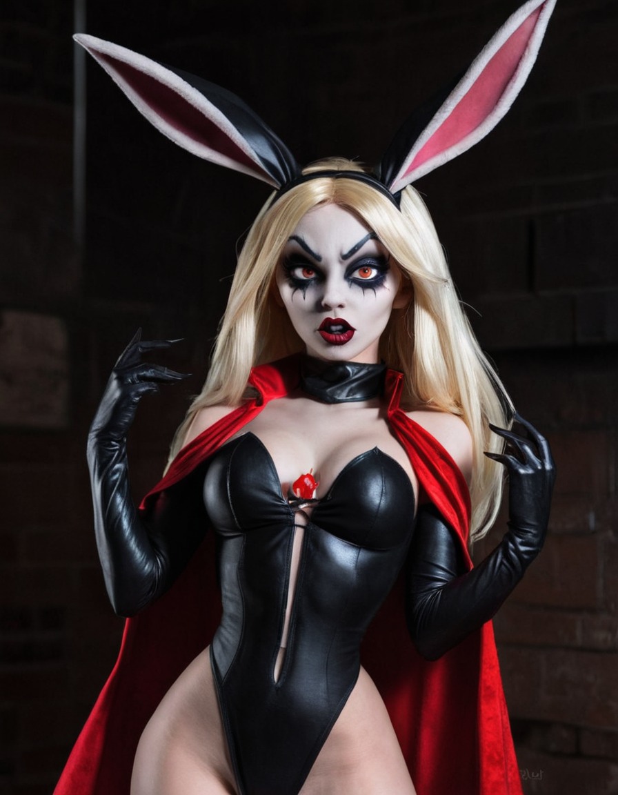 vampire, lola bunny, fictional character, animated character, parody, cartoon, horror