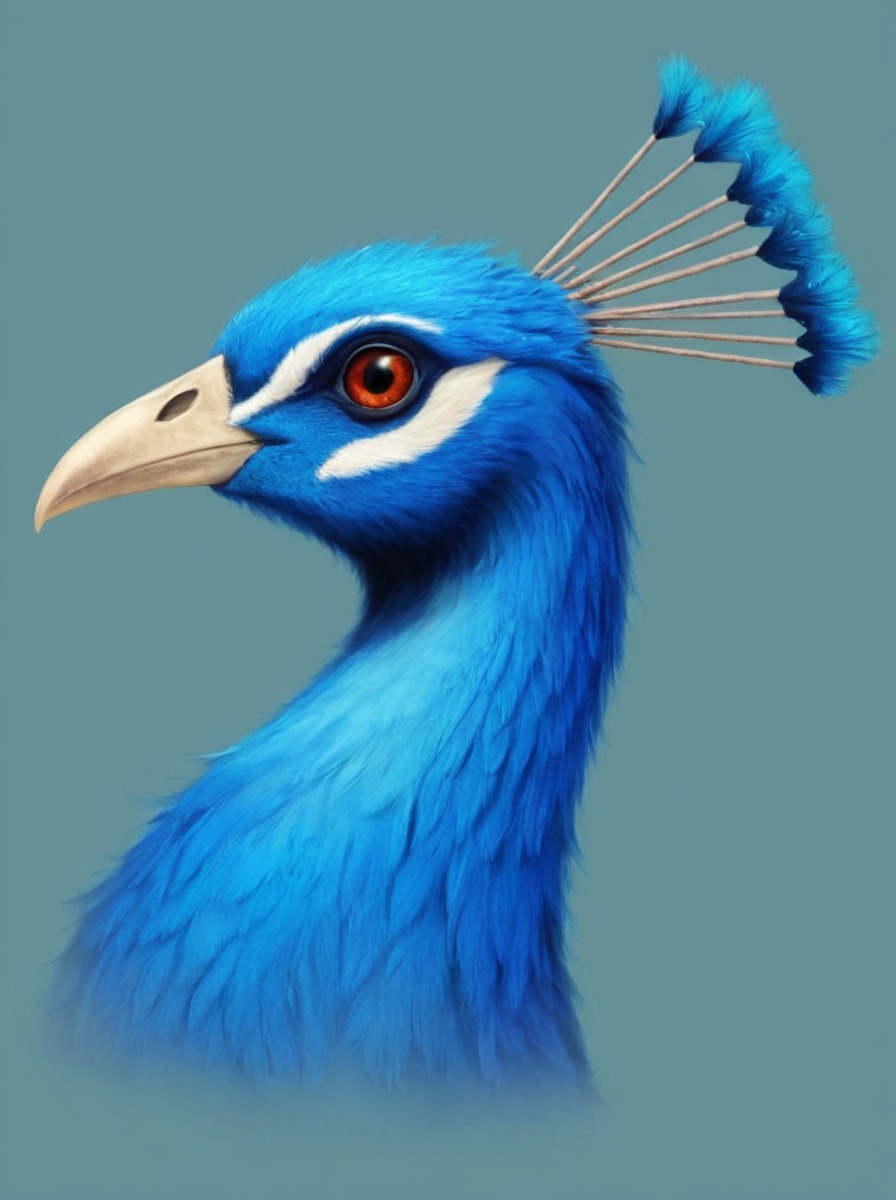 digitalpainting, animal, bird, peacocktutorial