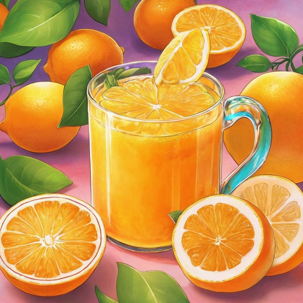 anime, food, orangejuice, dreamup, madewithai, dreamupcreation, madewithaitools