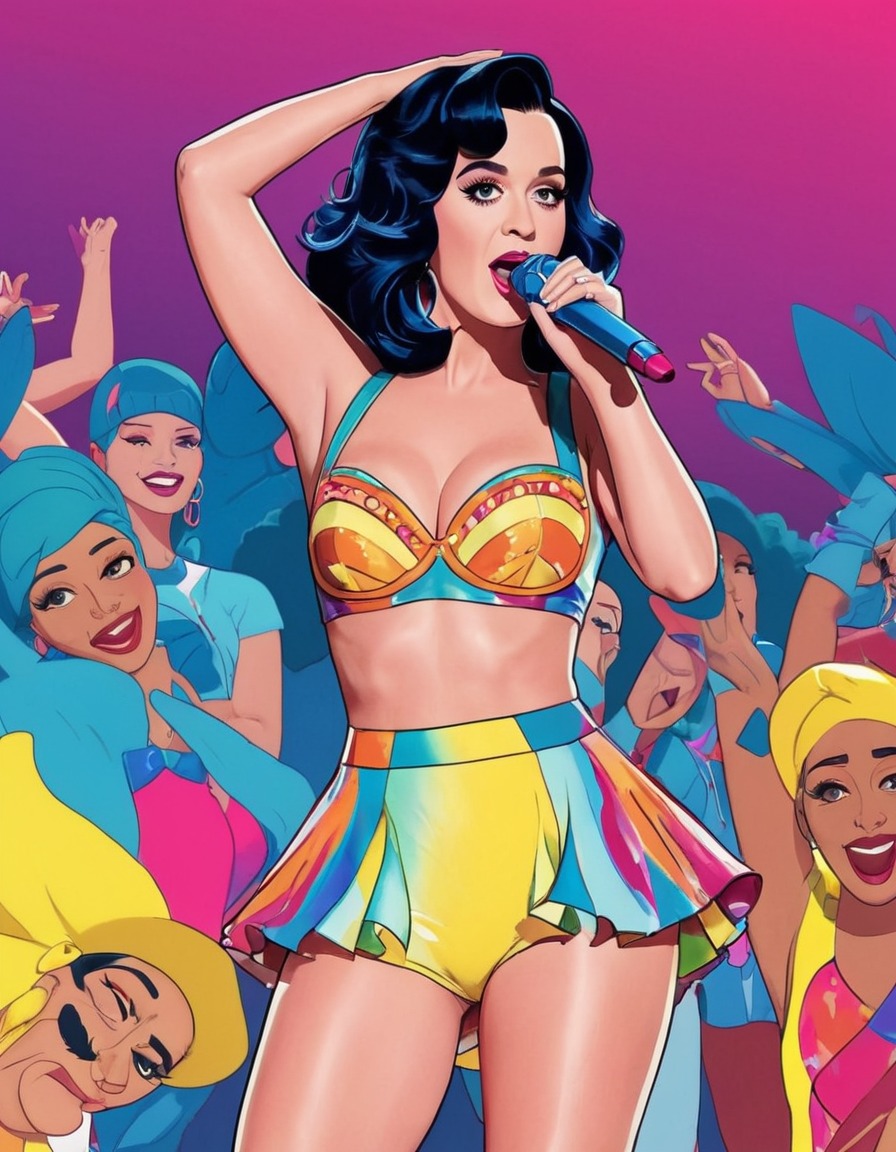 katy perry, singer, performer, concert, stage, vibrant, colorful