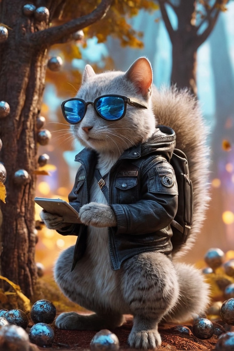 digitalart, cartoon, fanart, wallpaper, sunglasses, characterdesign, squirrel