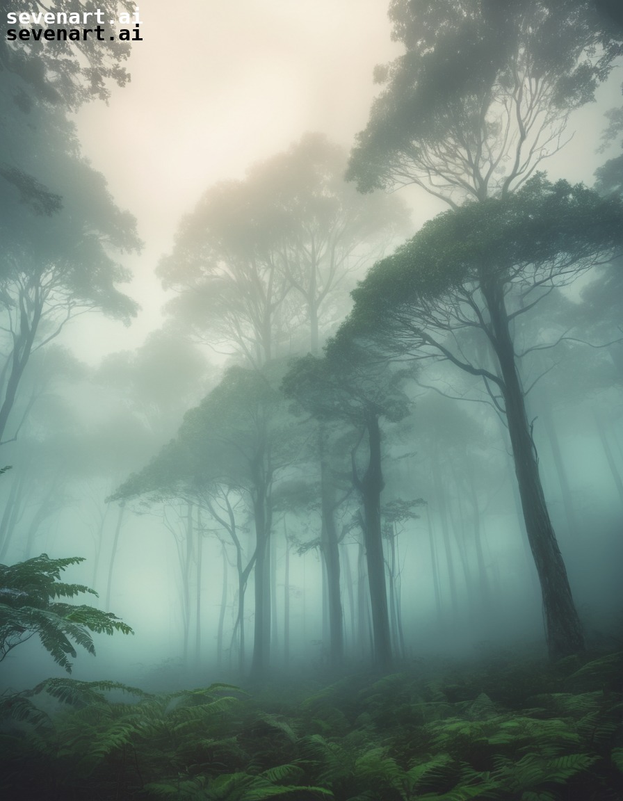 fog, mysterious, forest, canopy, enchanting, nature