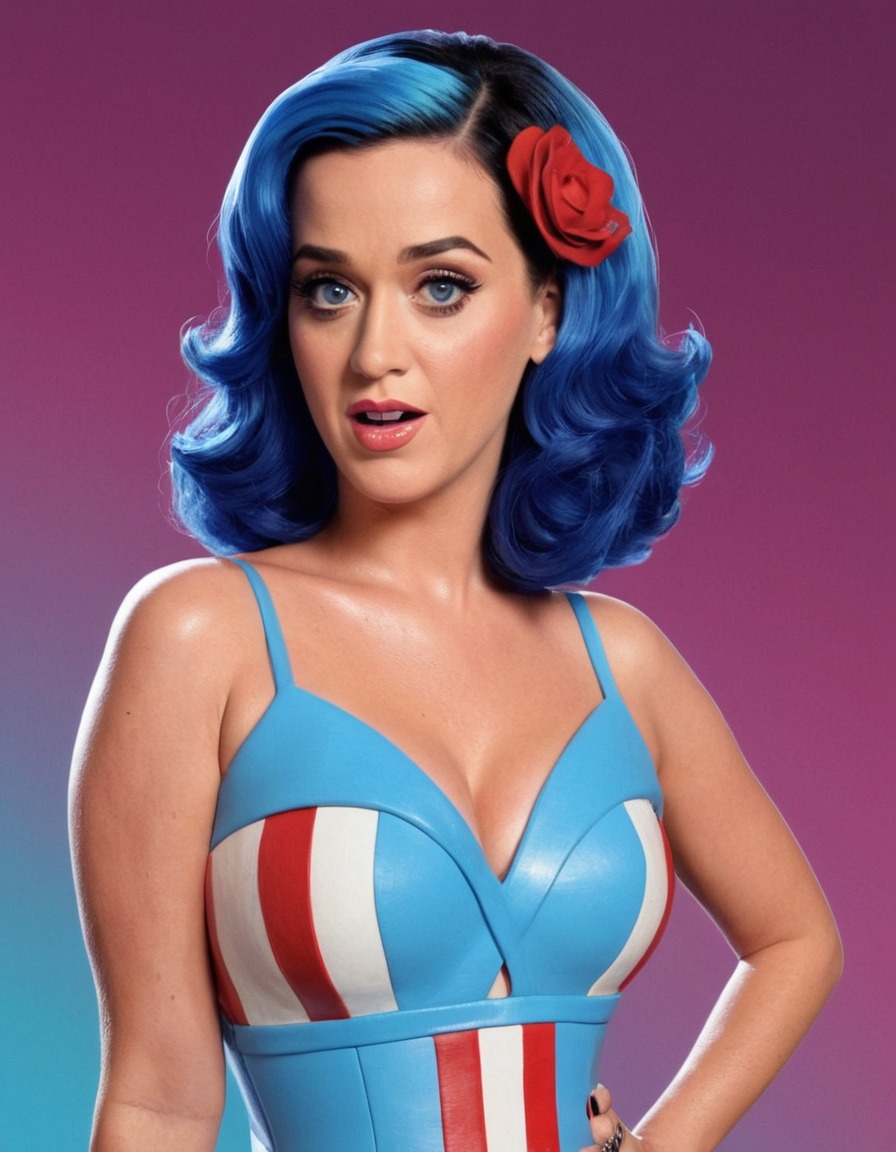 katy perry, funny, painting, celebrity, pop culture