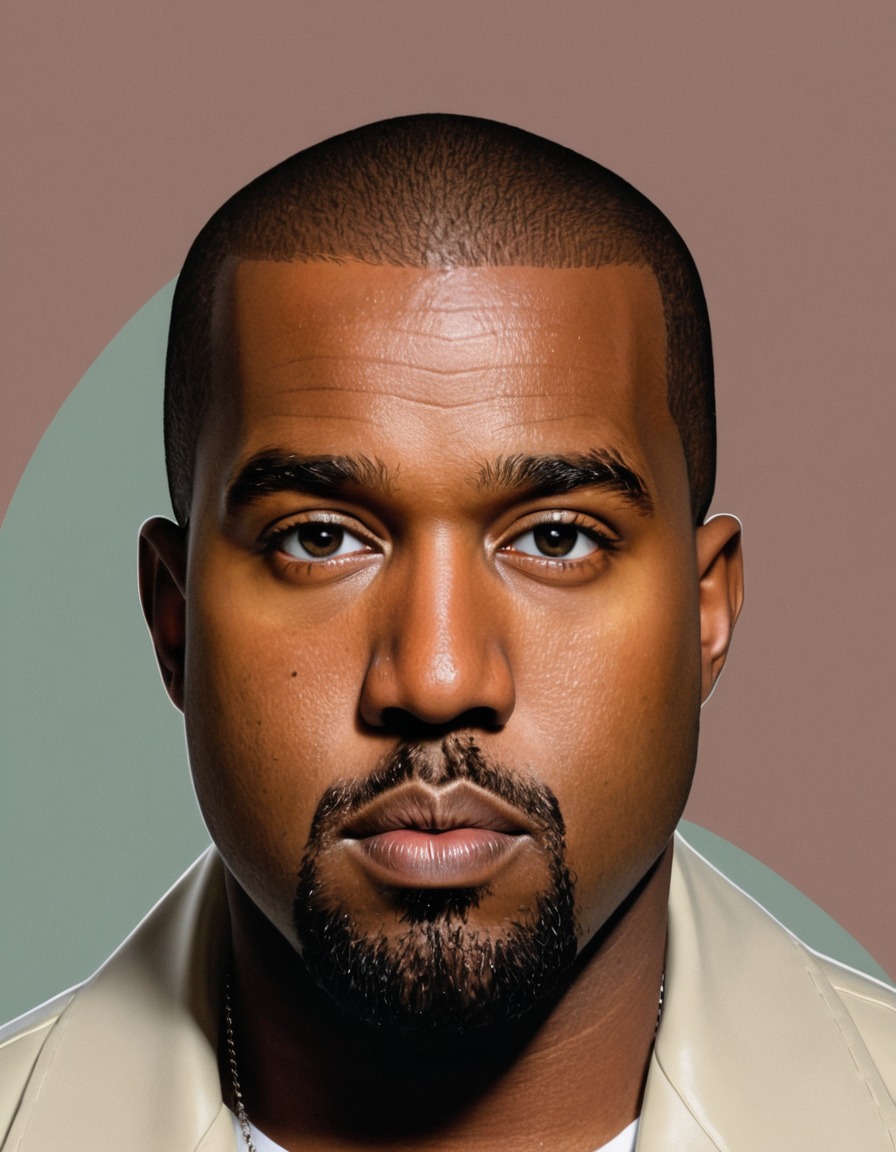 kanye west, portrait, art, painting, celebrity, musician