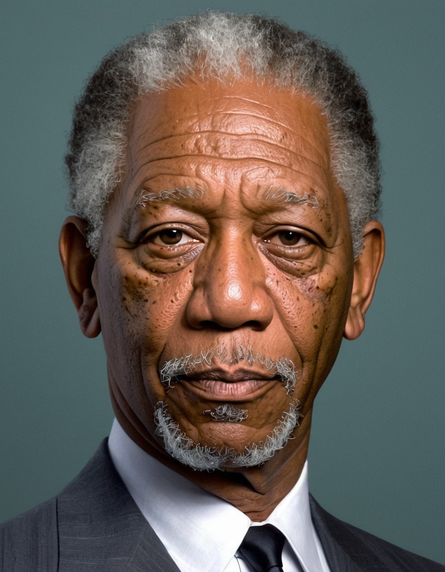 morgan freeman, portrait, art, actor, celebrity, painting, famous personalities