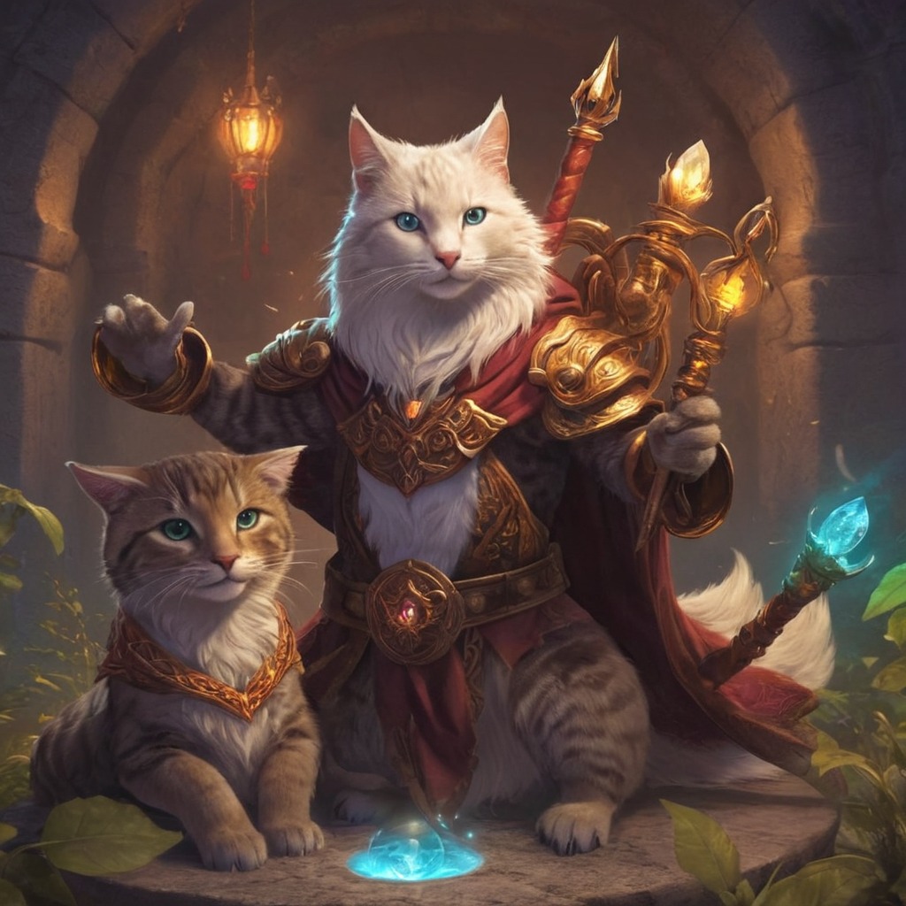 warrior, magic, cat, feline, dreamup, adoptable, pawsandclaws, ai_art