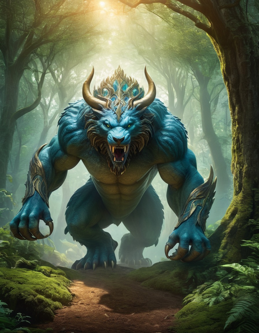 mythical creature, questing beast, enchanted forest, fantasy, legend