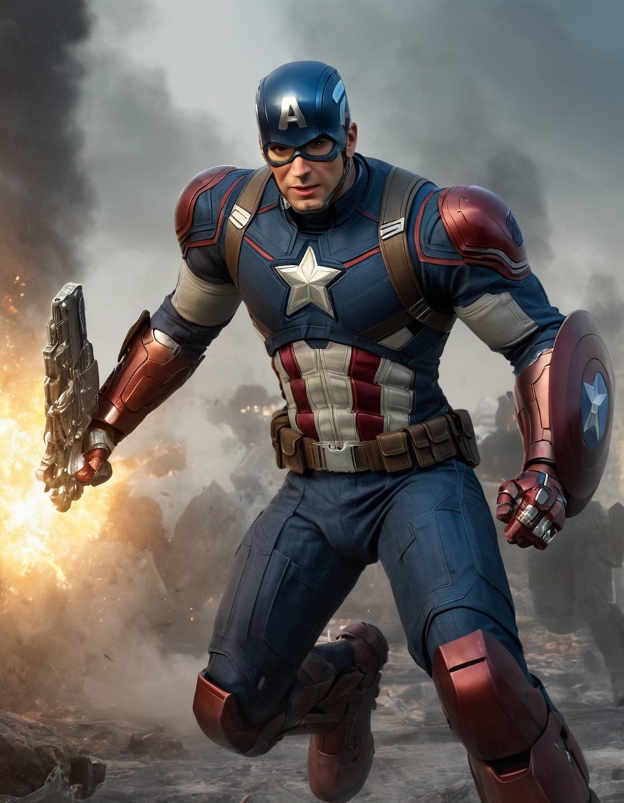 captain america, superhero, robot, marvel, avengers