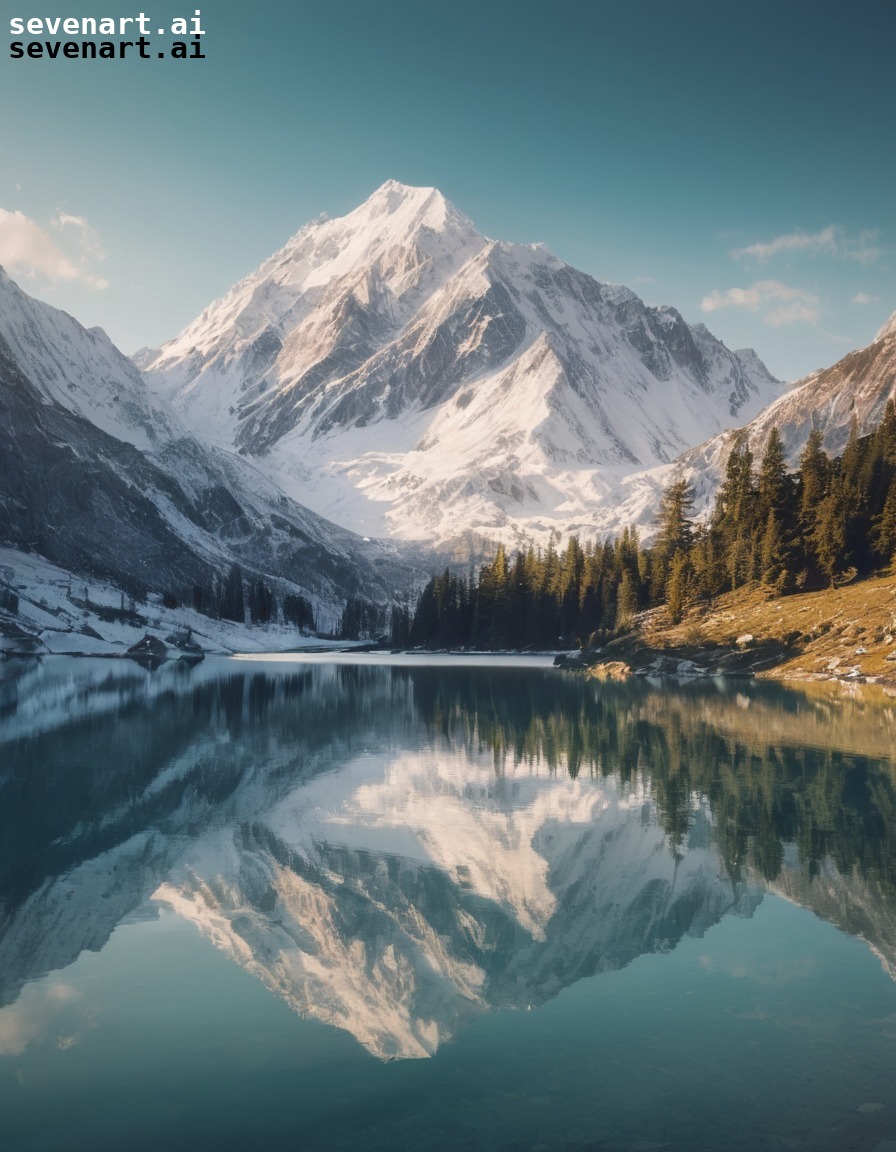 nature, mountains, lake, reflection, serene