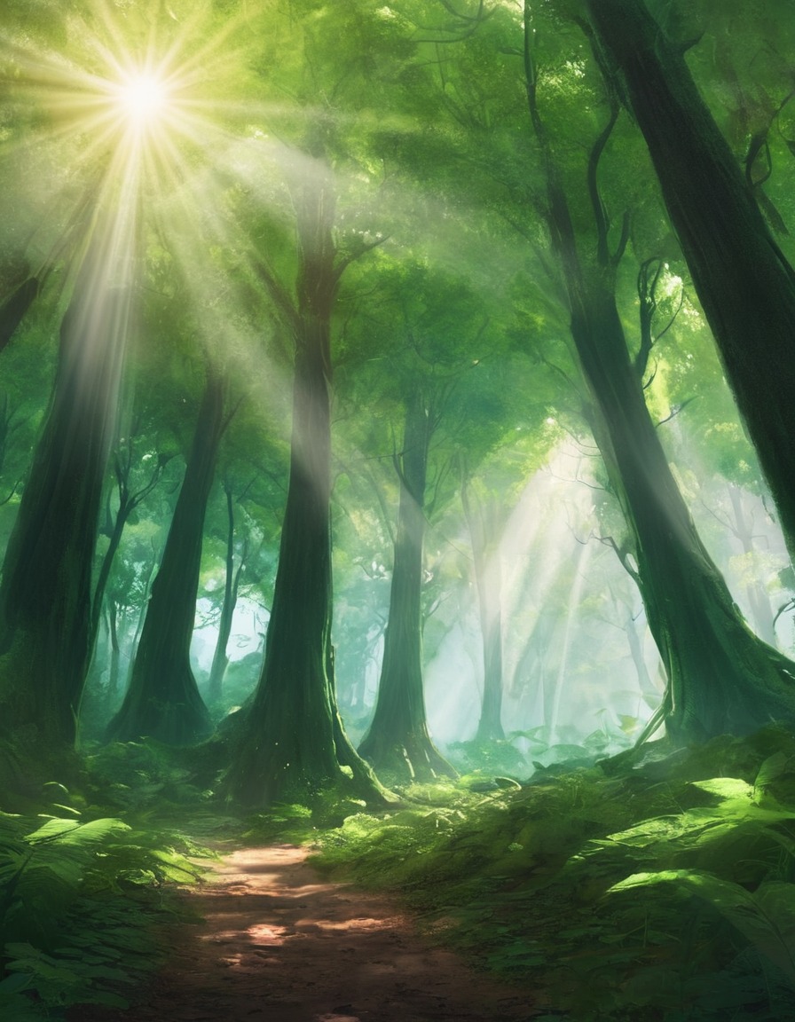 nature, forest, sunlight, magical, atmosphere