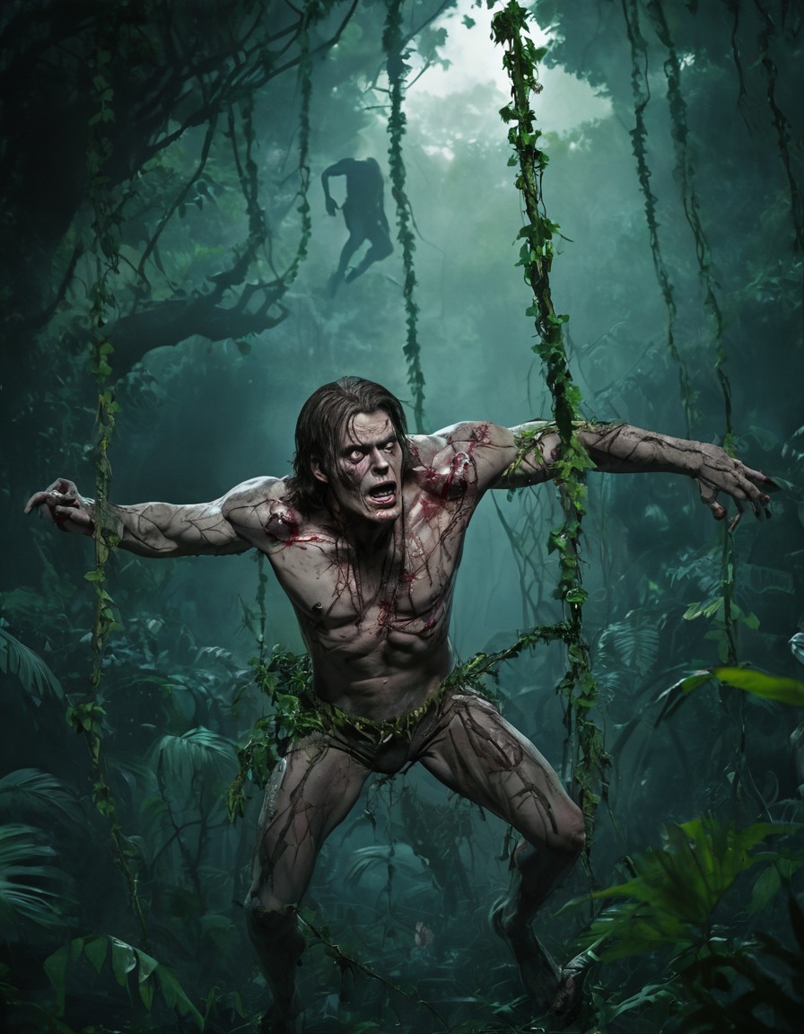 tarzan, zombie, jungle, vines, undead, horror