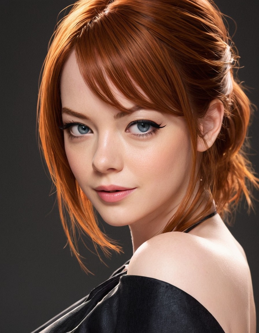 emma stone, anime, celebrity, hollywood, actress, character design