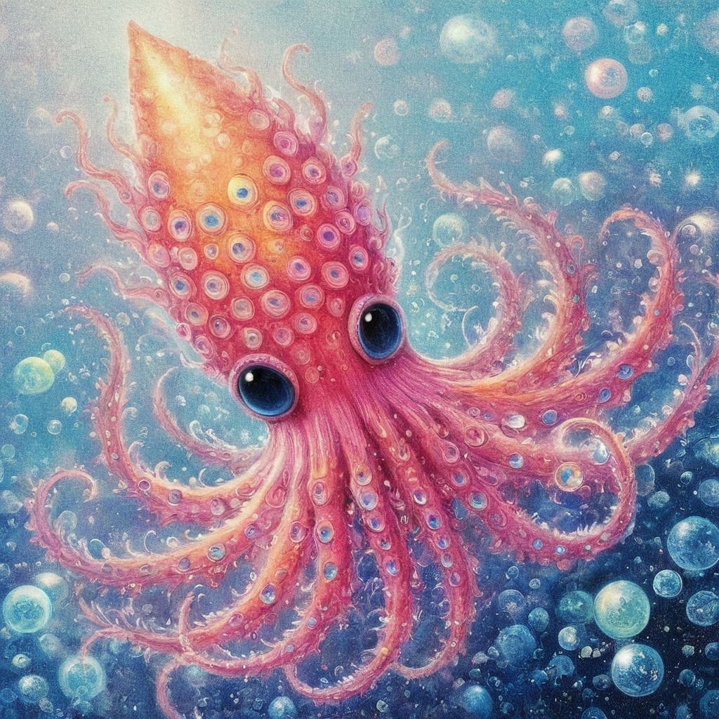 octopus, digitalpainting, sea, squid