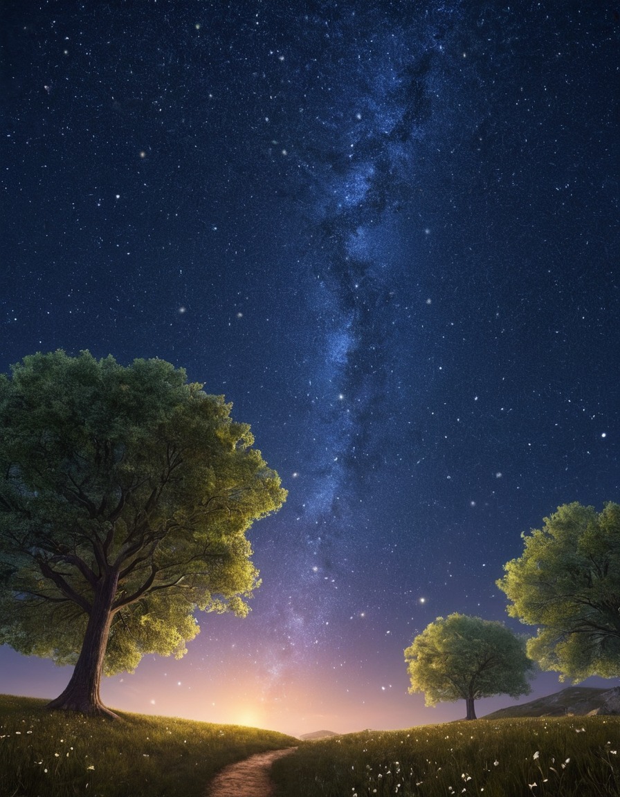 night sky, stars, shimmering, sparkling, nature