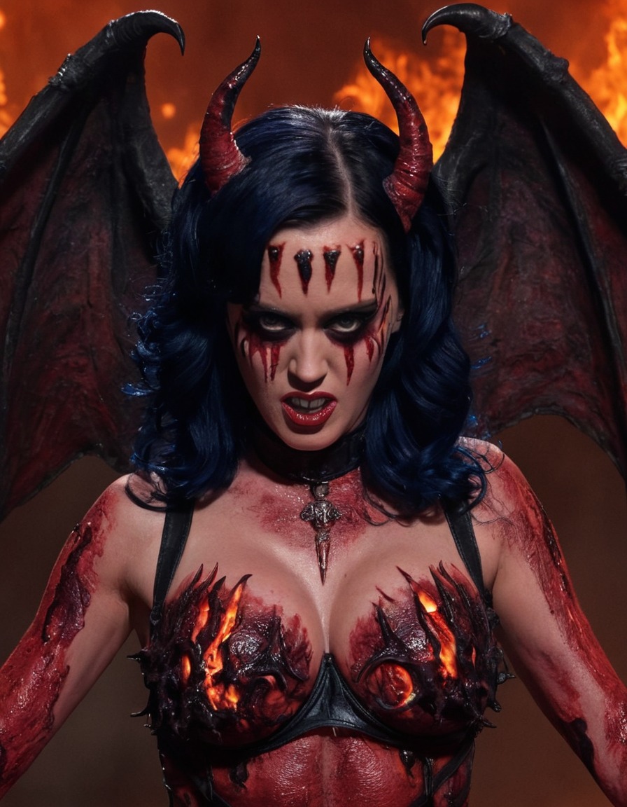 katy perry, hell, demon, supernatural, celebrity, pop music, fantasy