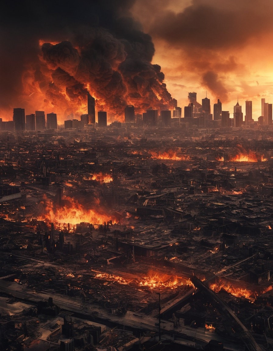 destruction, disaster, explosion, fires, cityscape, war, usa