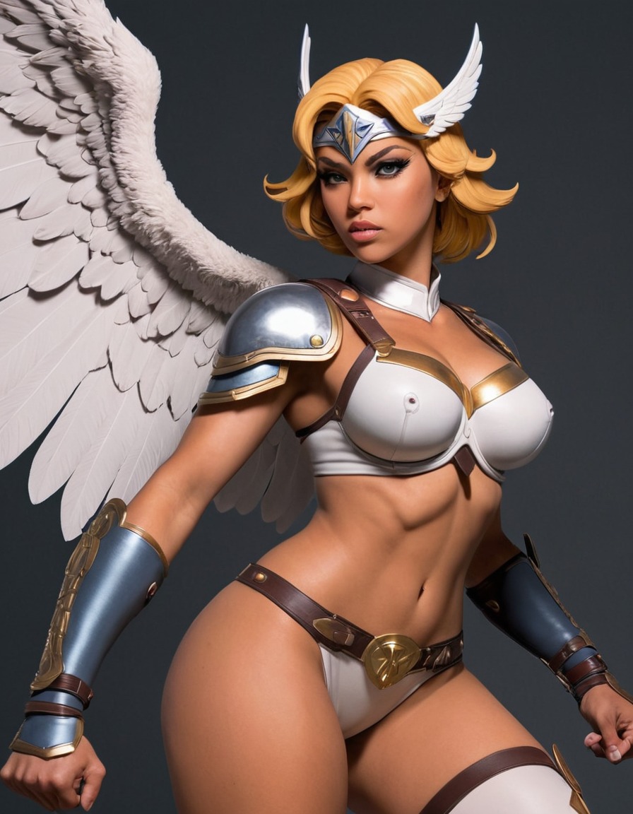 valkyrie, battle, warrior, powerful, pose, fantasy, sexy, superhero, painted