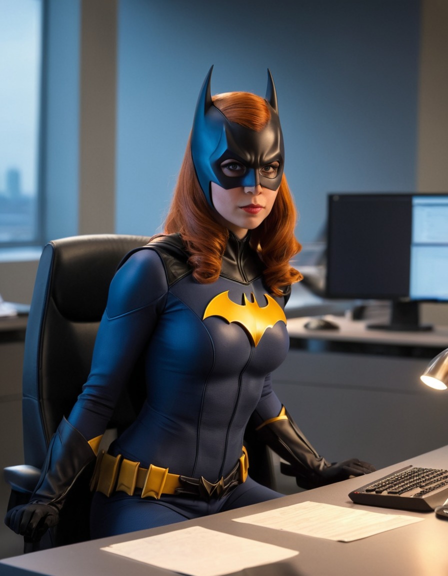 batgirl, dc comics, superhero, office worker, barbara gordon