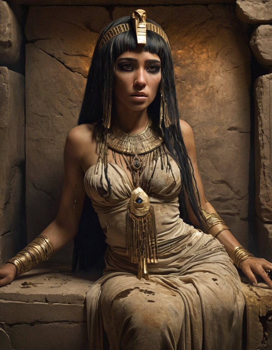 cleopatra, ancient egypt, jewelry, undead, tomb, spooky, zombie