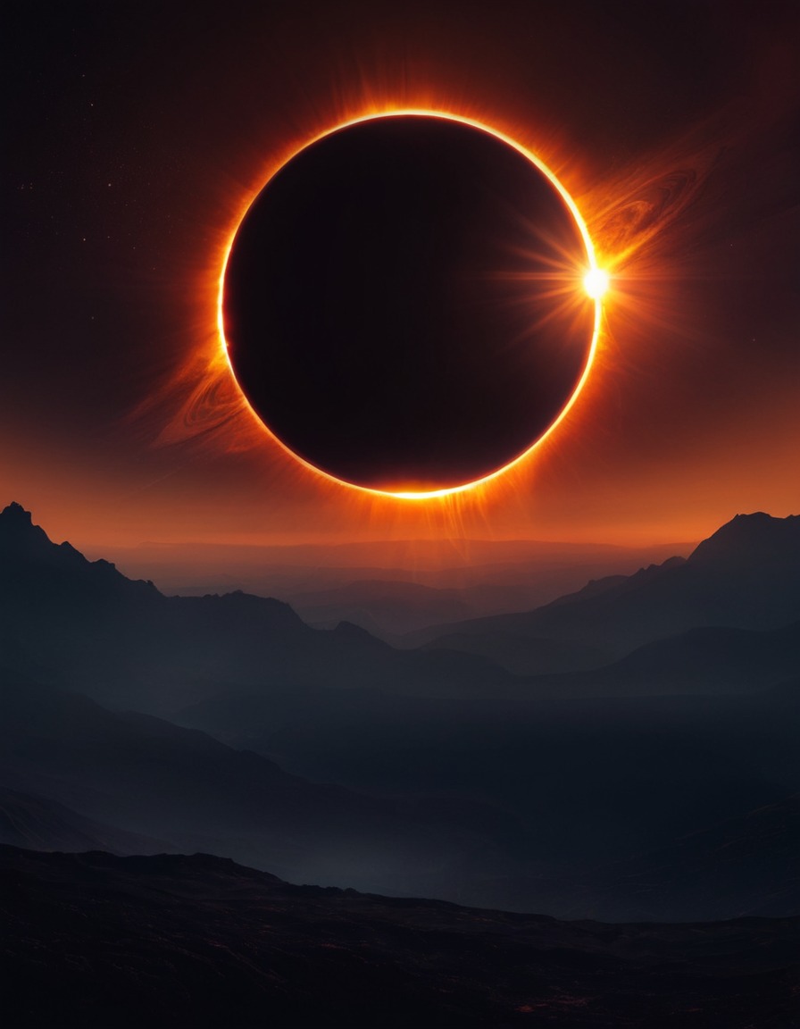 solar eclipse, planet, silhouette, awe-inspiring, natural phenomena, space, stars