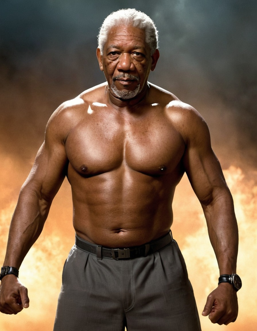 morgan freeman, muscular fitness, action, actor