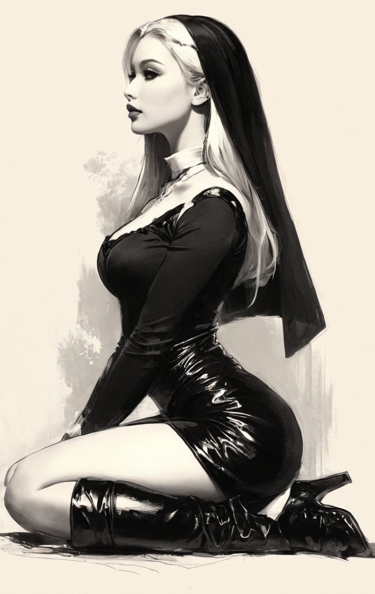 pinup, nun