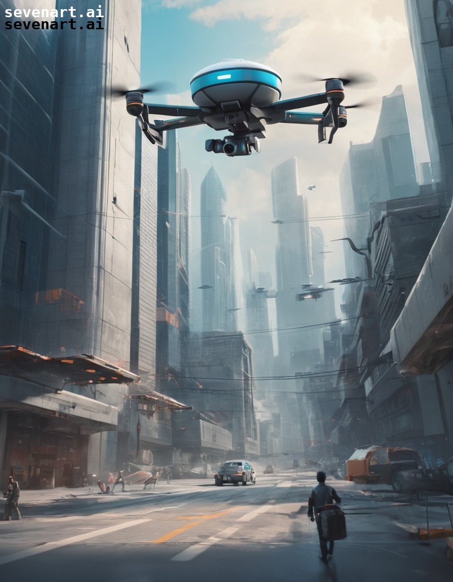 technology, drone, delivery, urban, future