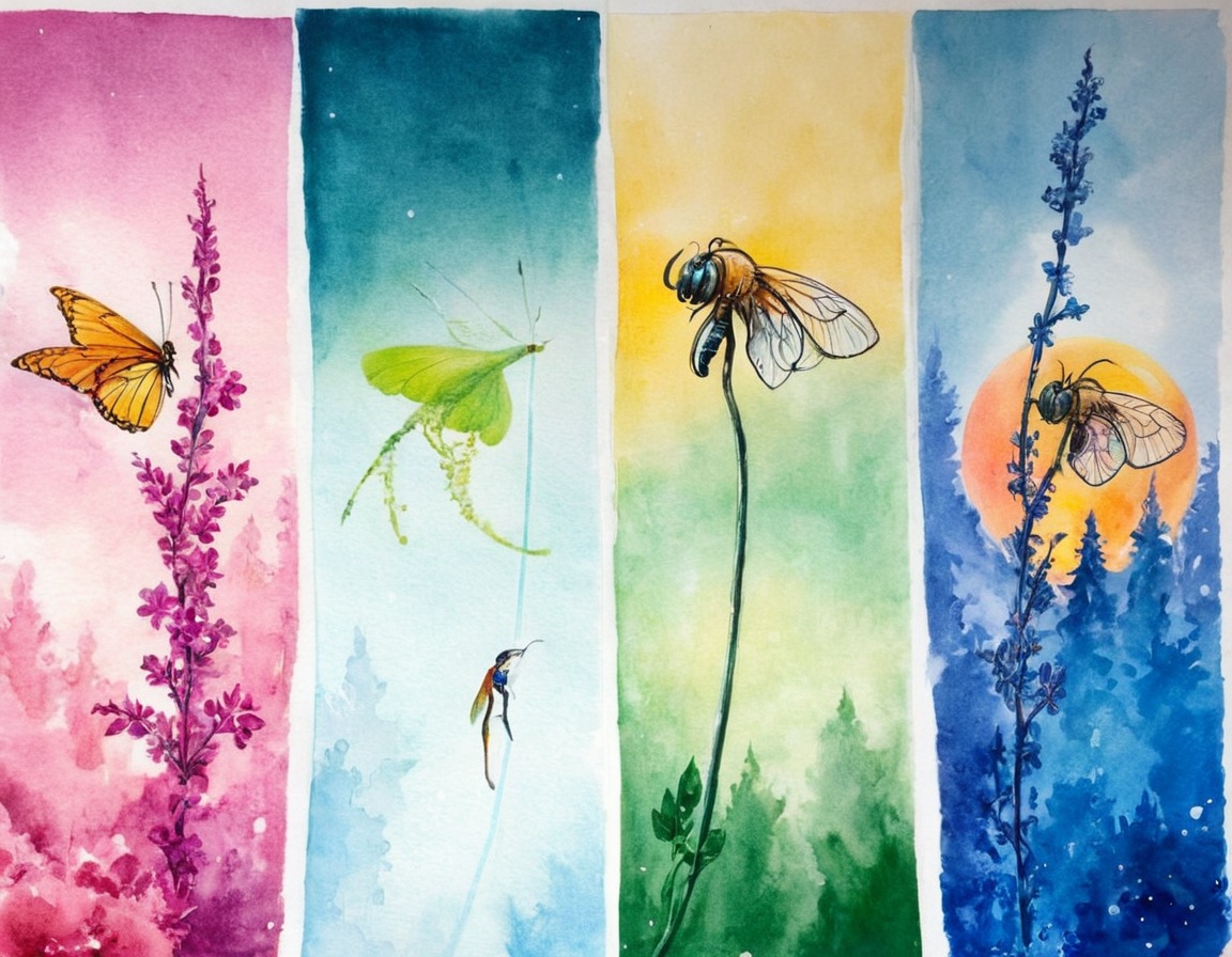 butterfly, painting, spring, watercolorpainting