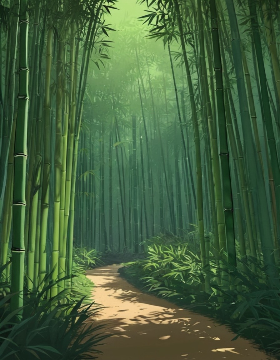 nature, forest, bamboo, scenic, tranquil, asian, beauty