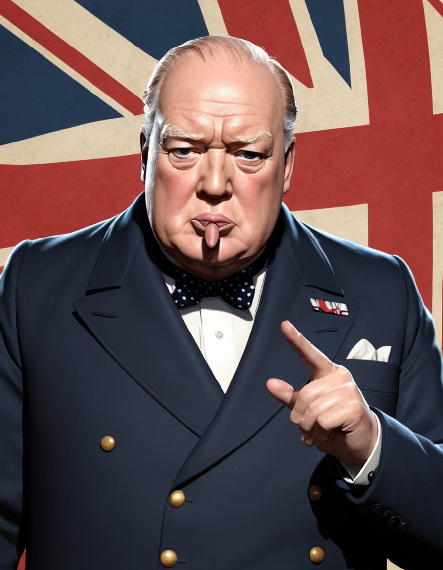 winston churchill, world war ii, speech, leader, anime