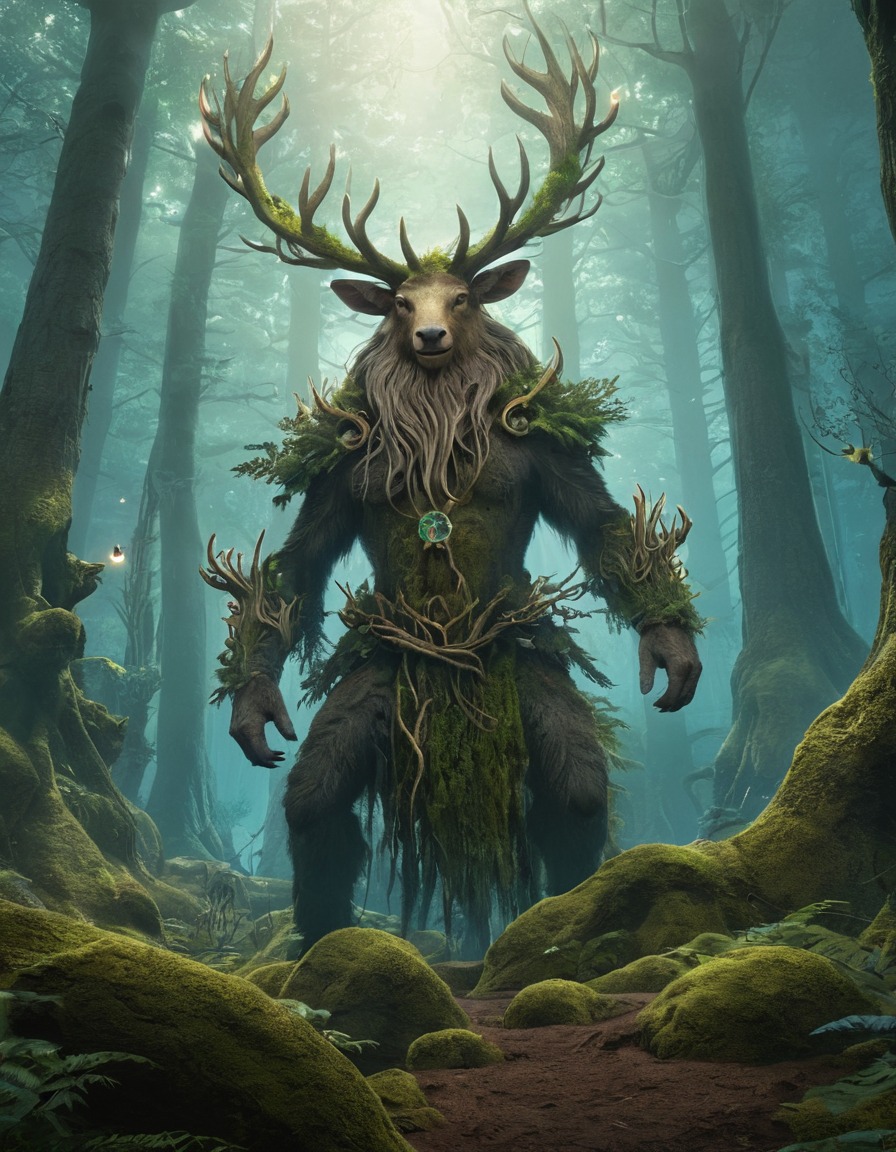 leshy, slavic mythology, forest guardian, mystical creatures, fantasy, enchanting landscape