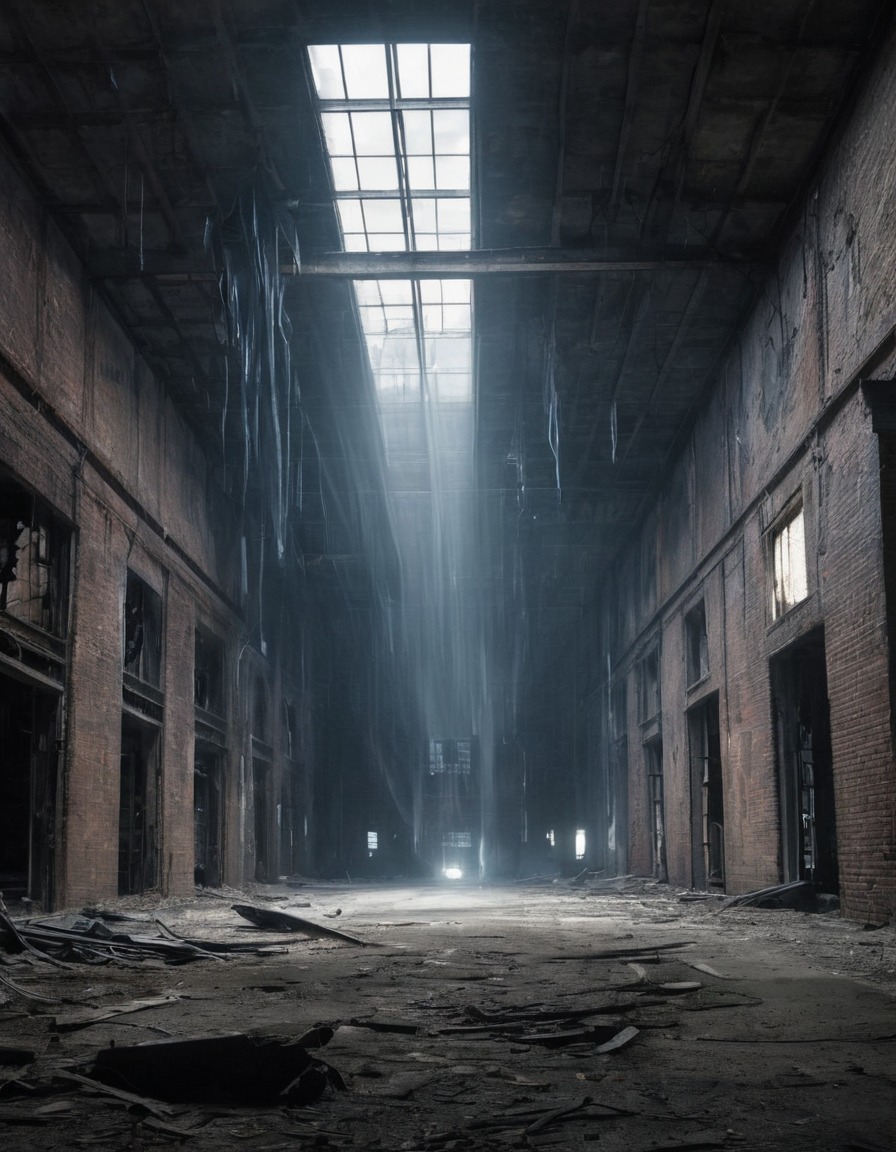 ghost, apparition, industrial, warehouse, spooky, abandoned, gothic, underground, dark