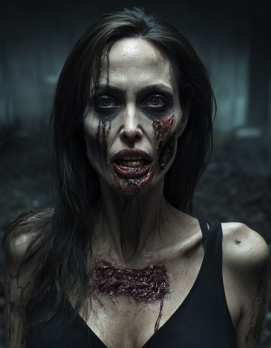 angelina jolie, zombie, horror, celebrity, celebrities