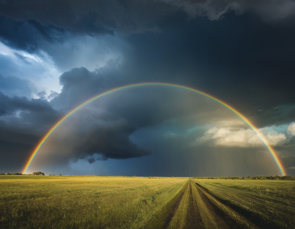 nature, weather, rainbow, storm, sky