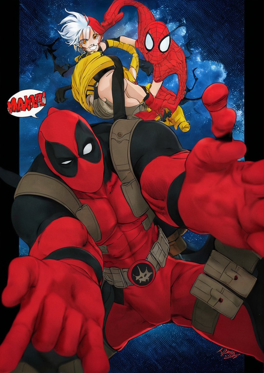 marvelcomics, deadpool, spiderman, superhero