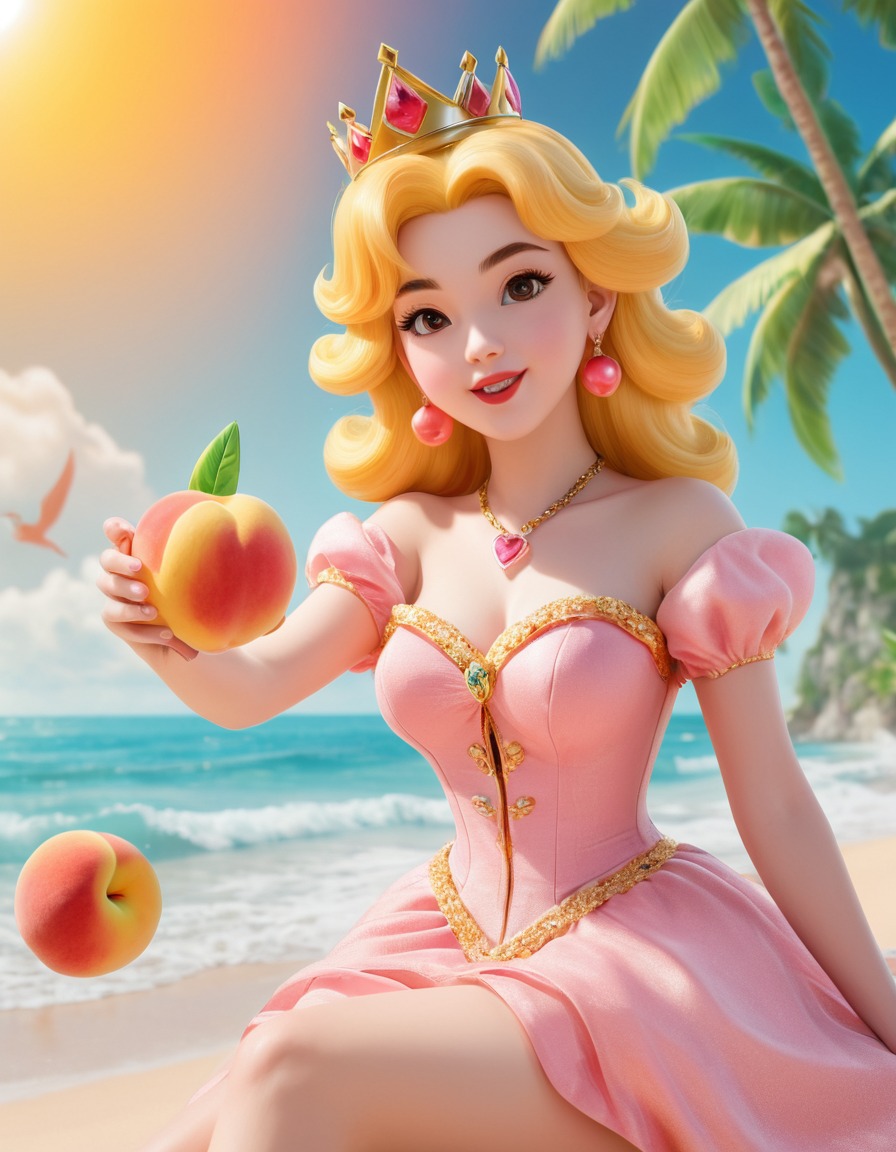 princess peach, beach, tropical, leisure, relaxation, bikini, games, girls from games