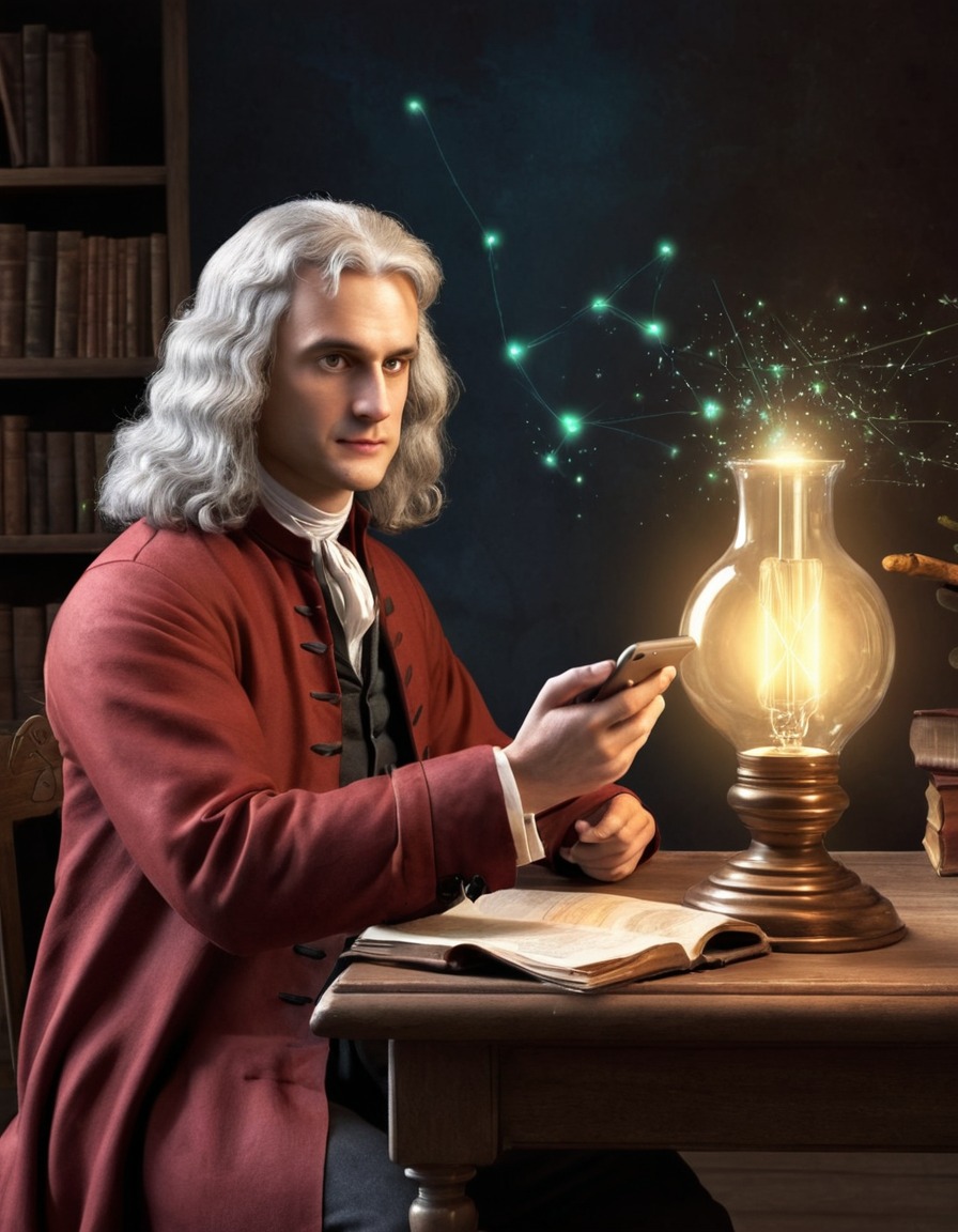 isaac newton, smartphone, physics, technology, innovation