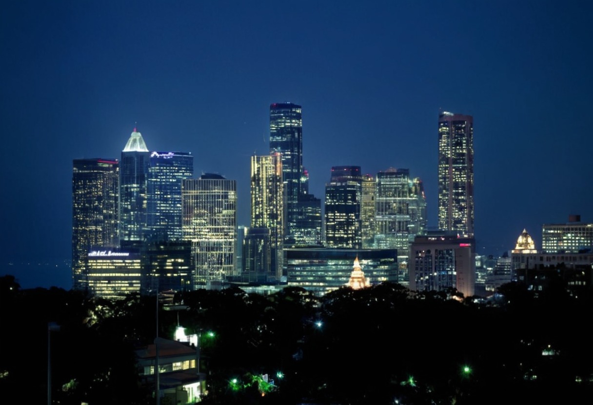 houston, night, city, texas, 1990s, 90s, 90's